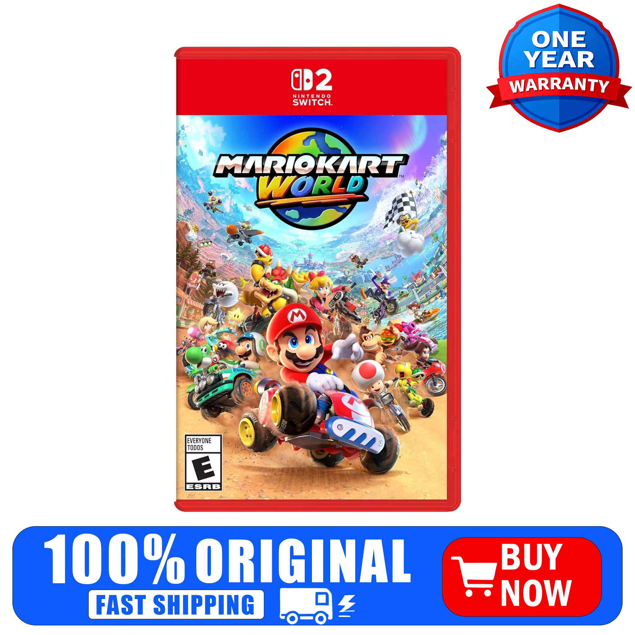 Mario Kart World Physical Video Game Card (Nintendo Switch 2)-Hong Kong Version