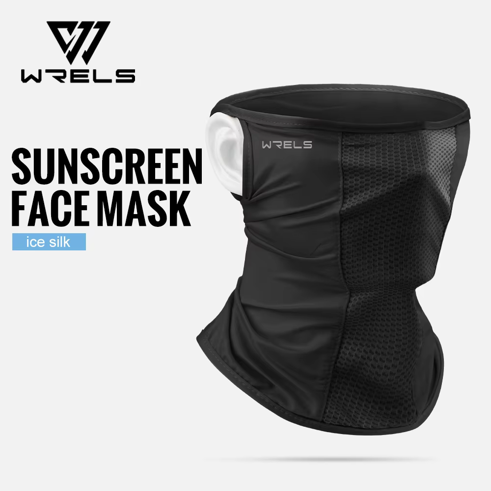 WRELS Ice Silk Sunscreen Mask Summer Sun Protection Breathable UV Resistant Windproof Uv Mask for Cycling Hiking Outdoor Sports