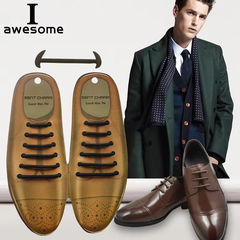 12Pcs/set Lazy No Tie Shoelaces for Men Women Leather Shoes 3 Colors Elastic Silicone Shoe lace Suitable High Quality