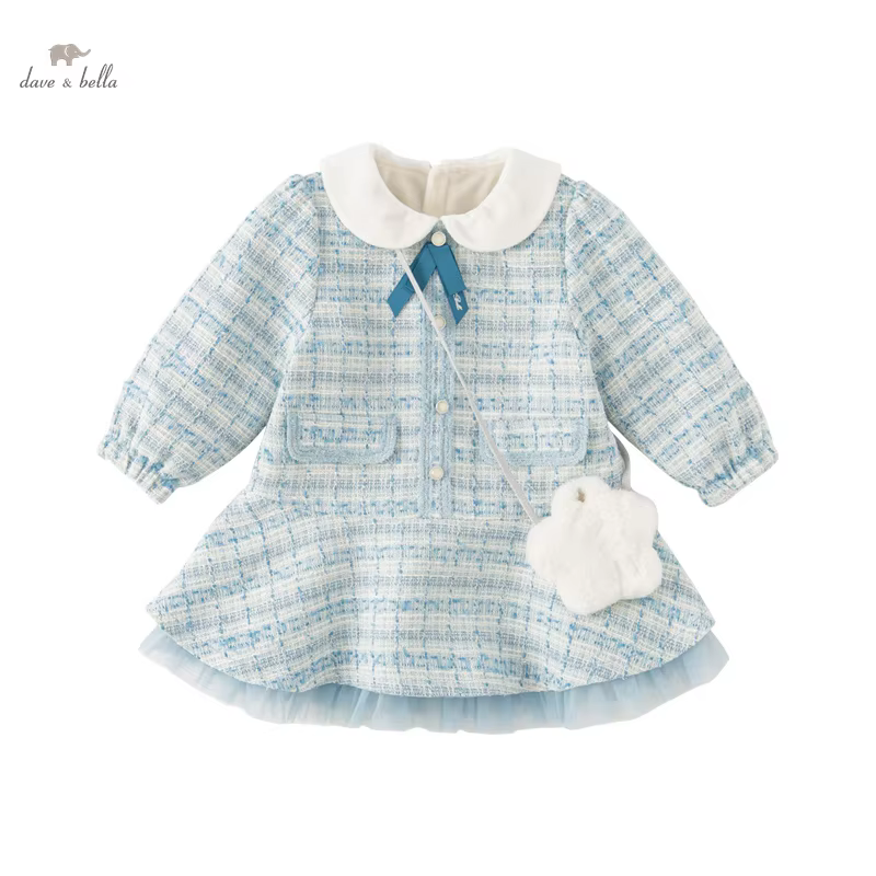 Dave Bella Girl's Dress Children New Autumn Winter Princess Dress Charm Sweet Lovely Fashion Casual Party Outdoor DB4237329