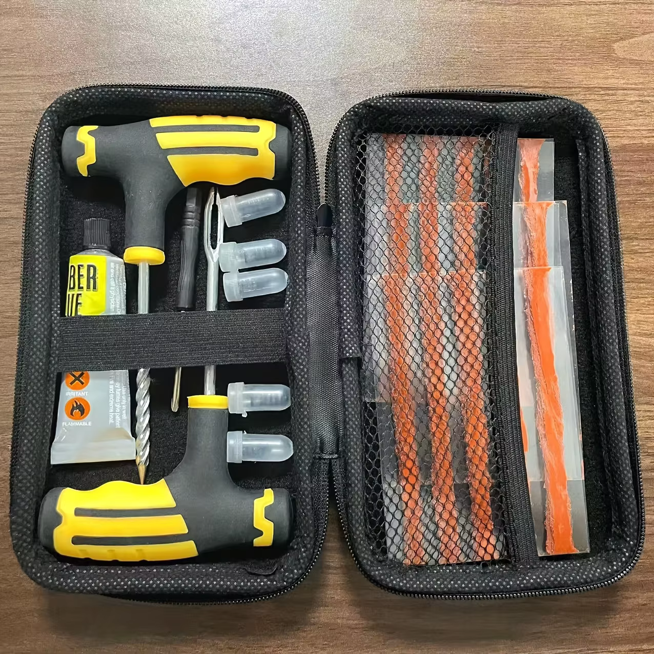 Emergency Tire Repair Kit With Screwdriver Glue No Tire Remove Portable Bag Fast Fix For Car Truck Motorbike Flat Tire