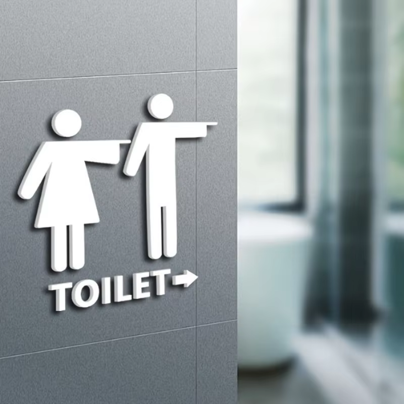 Men's&Women's Toilet Wayfinding Sign|Robust,Halloween&Christmas Gift,Mall/Restaurant/Cafe Wall Decor