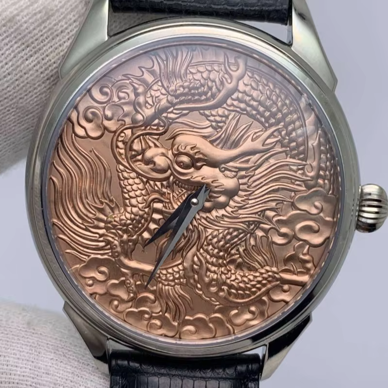Beijing Watch Men's Mechanical Watch, Carved Dragon Plate, Manual Mechanical Watch,