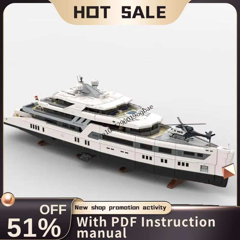 New Hot Selling 47827Pcs Moc Ship City Port Ultra Mega Yacht Model Diy Creative Ideas Kids Toys Brithday Gifts Custom Puzzles