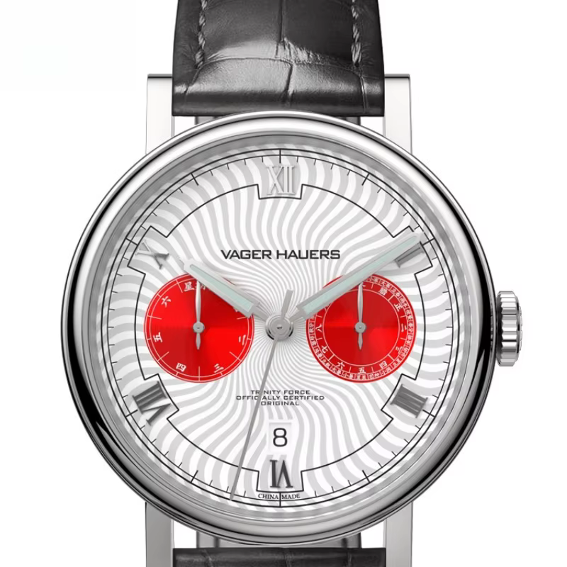 Original Guochao Panda Disc Watch Men's Ultra-thin Fully Automatic Mechanical Watch Calendar Week Waterproof Men's Watch
