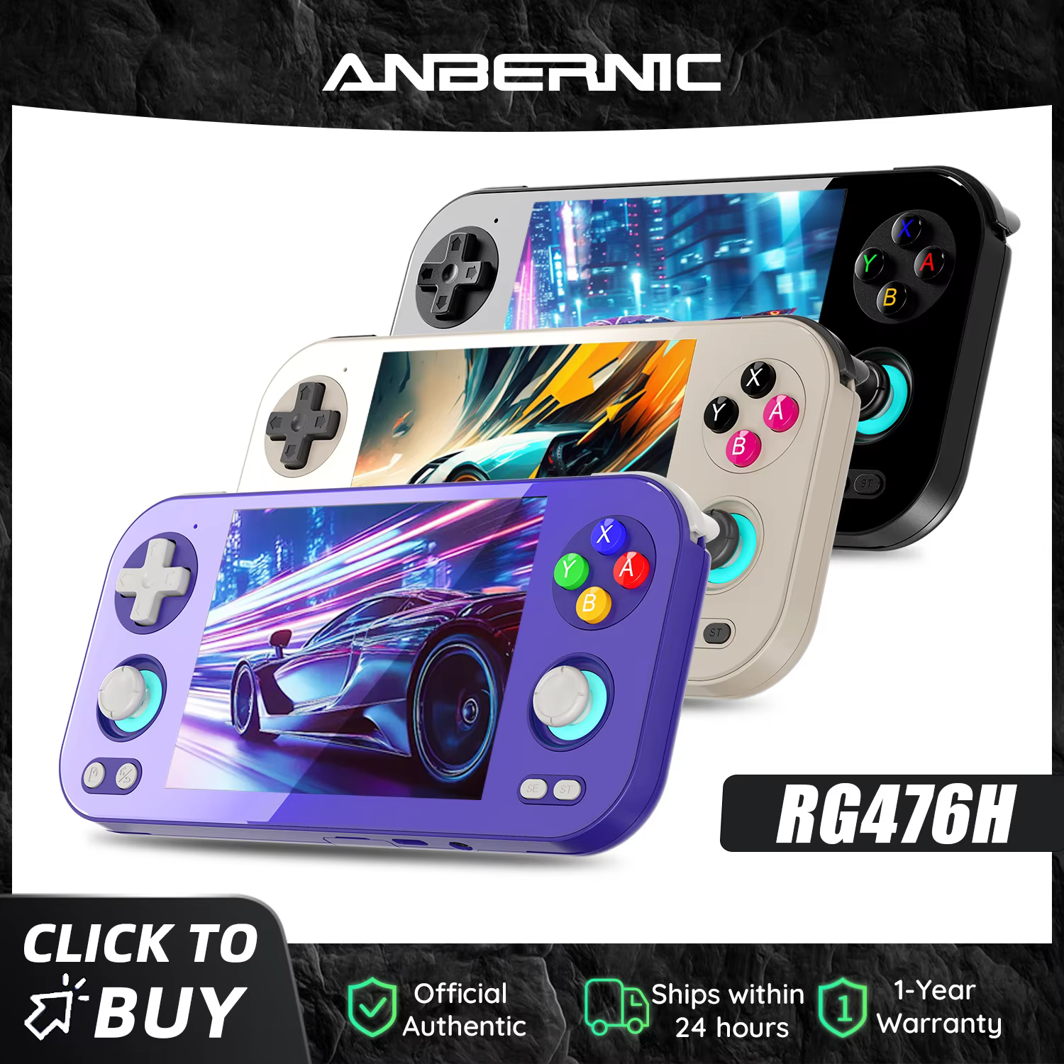 ANBERNIC RG 476H Retro Game Console 4.7-inch LTPS In-Cell display Android 13 Unisoc T820 Processor Video Games RG476H Streaming