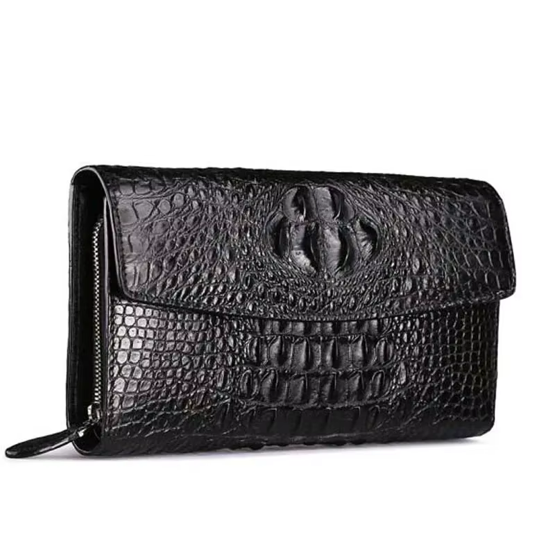 yin shang new crocodile leather men clutch bag  male  business more screens  male bags  zipper  Mobile phone large men bag