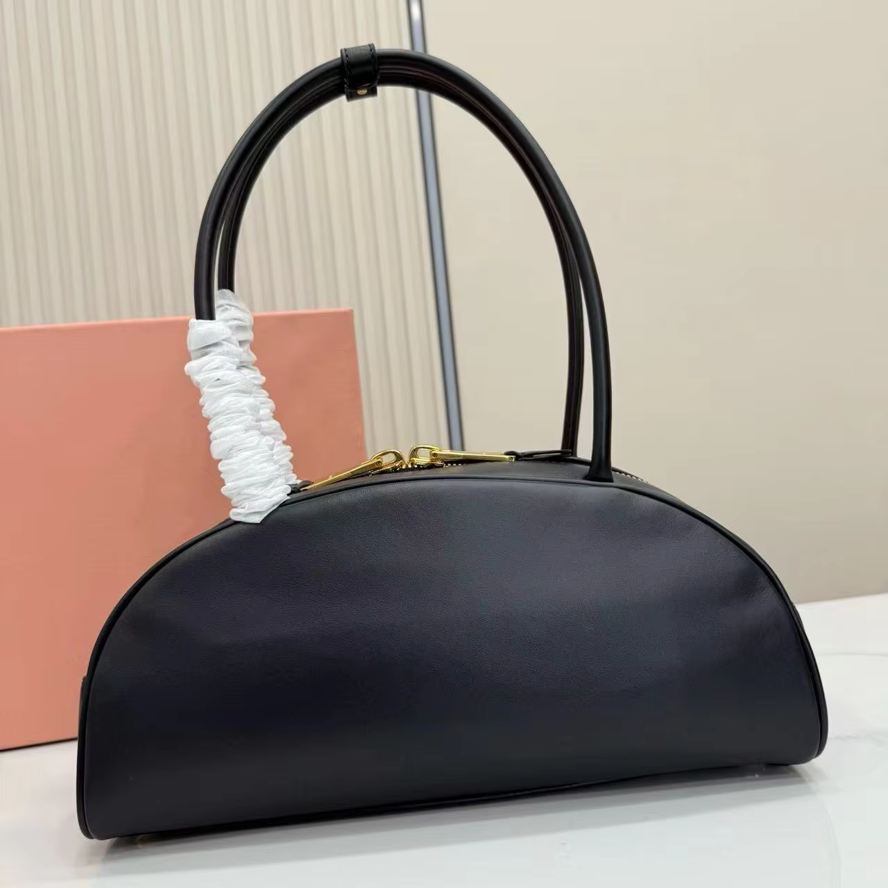 High end genuine leather women's handbag luxurious top cowhide armpit bag soft and soft large capacity shoulder bag bowling bag