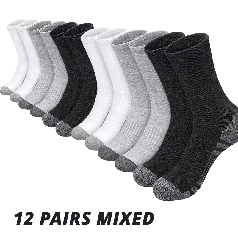 6/12 Paar Herren-Outdoor-Gymnastik-Socken, hochwertig, bequem, weich, bodengreift, Fußball, große Größe, neuer Stil