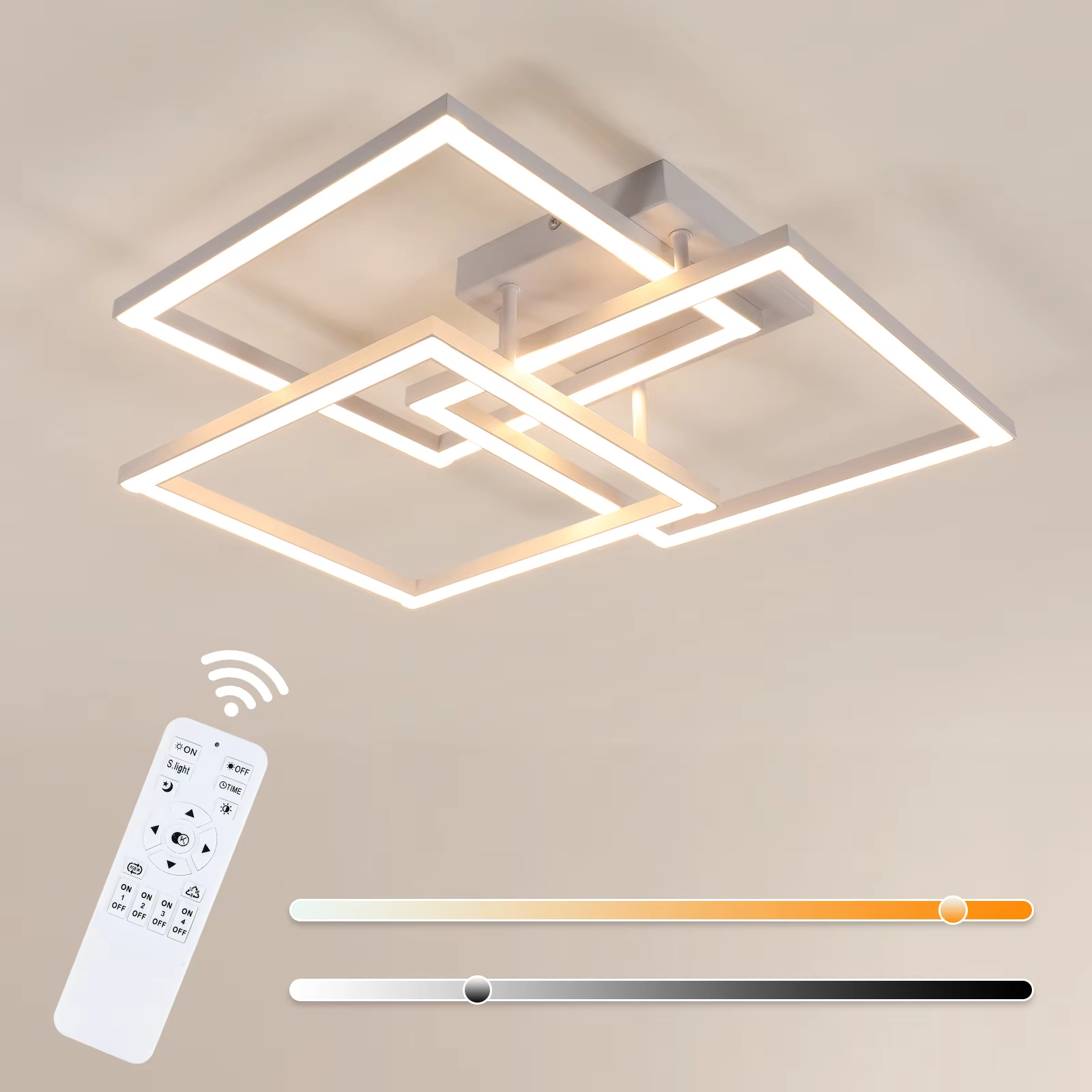Dimmable LED Ceiling Lamp,40W 4500LM Ceiling Lights with Remote Control,3000k-6500k For Bedroom Living Room