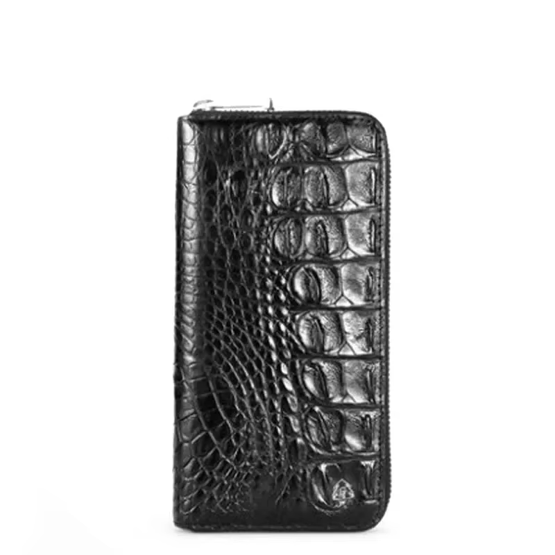 gete new Crocodile leather handbag without stitching Men's leather business  leisure multi-card long men purse