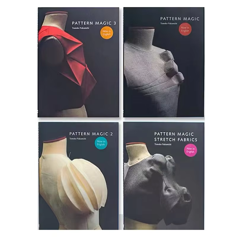 4 Books/Set Tomoko Pattern Magic Book Volume 1-4 Stretch Fabrics Clothing Cutting Design Teaching Book