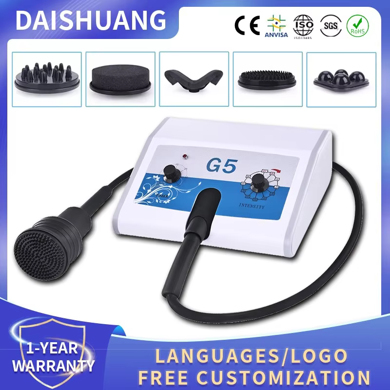 G5 High Frequency Vibrating Machine Body Sculpting Removal Cellulite Weight Loss Massager Beauty Device with 5 Massage head