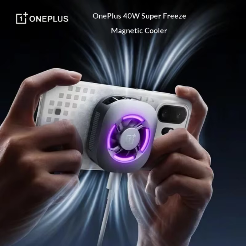 OnePlus 40W Phones Cooler Super Ice Point Magnetic Phone Cooler Deep Space Silver Low Noise Fast Cooling Mobile Phone Cooling
