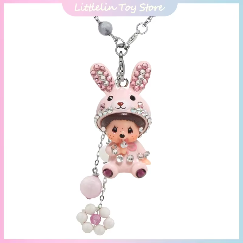 Genuine Mengqiqi Doll Cute Necklace Panda Collarbone Chain Trendy Keychain Ornament Girl'S Valentine'S Day Xmas Special Gift