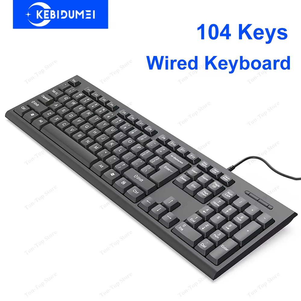 USB Wired Keyboard 104 Keys Standard Keyboard Laptop Gaming Keyboard Membrane Keyboard Ergonomic keyboard For PC Windows Mac OS