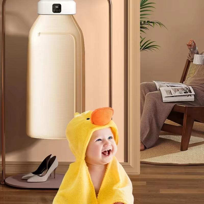 Mini Portable Dryer Foldable Electric Dryer Intelligent Timed Fast Drying Household Cabinet with Drying Bag Compact Travel Style