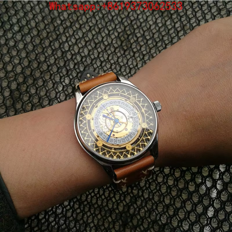 Customized Watch Handmade Original Automatic Mechanical Watch Sticker 24K Gold Dial