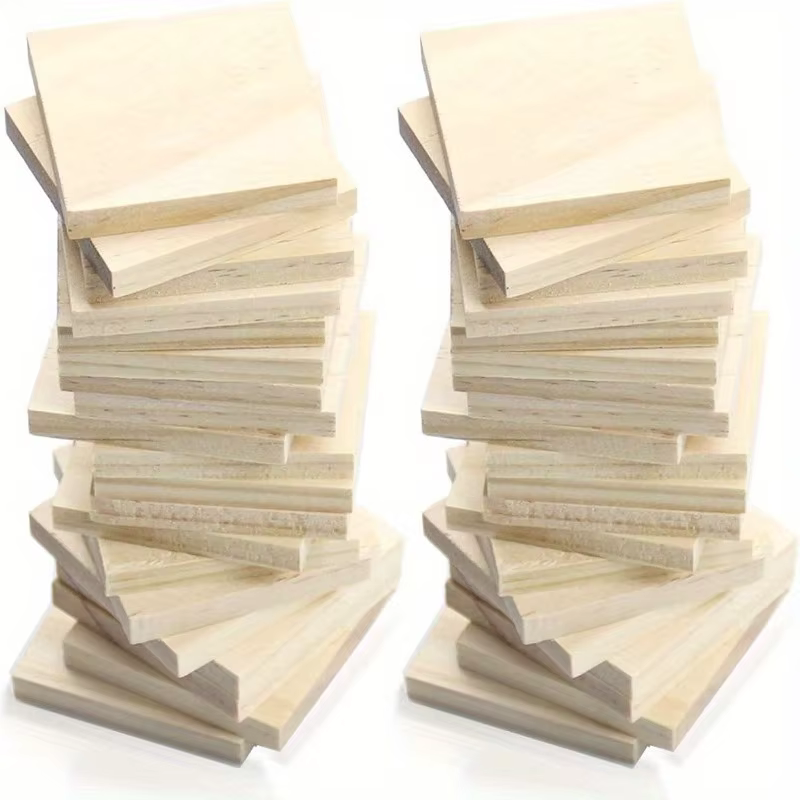 20pcs Blank 2x2 inch Wooden Blocks for Crafting - Unfinished Natural Wood  Ideal for DIY Projects, Carving, Pyrography, Painting