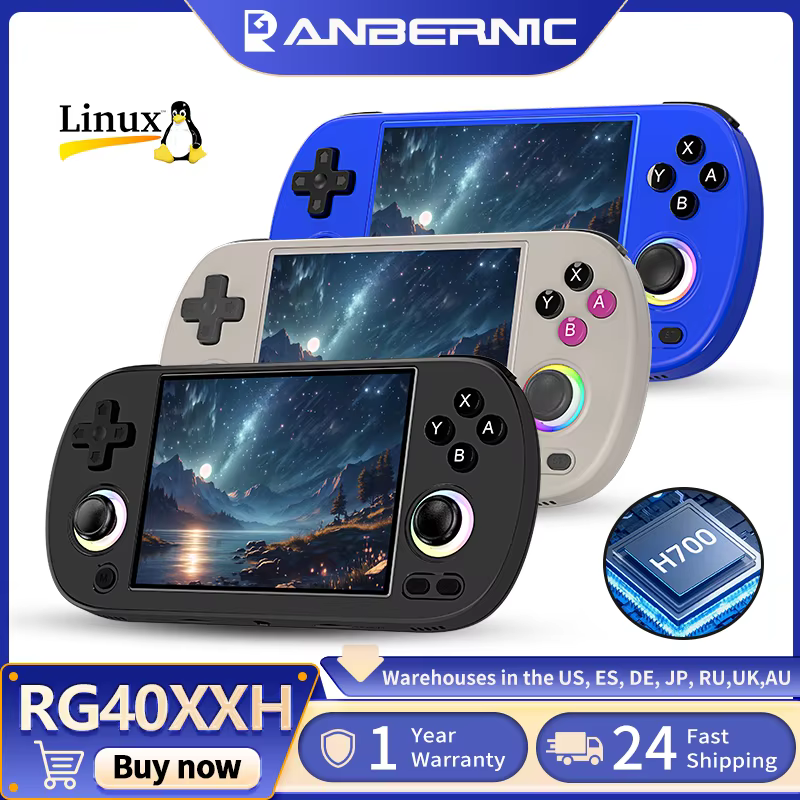 Anbernic RG40XX H Retro Handheld Game Consoles 4.0'' IPS Screen Linux 64-bit HDMI-TV Out WiFi Bluetooth RG40XXH Gaming Console