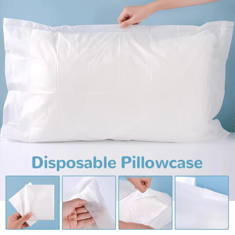 20pcs Thick Soft Disposable Pillow Covers Hygienic Dirt-Proof Breathable Portable for Travel, Hotel, Dorm, Home Use