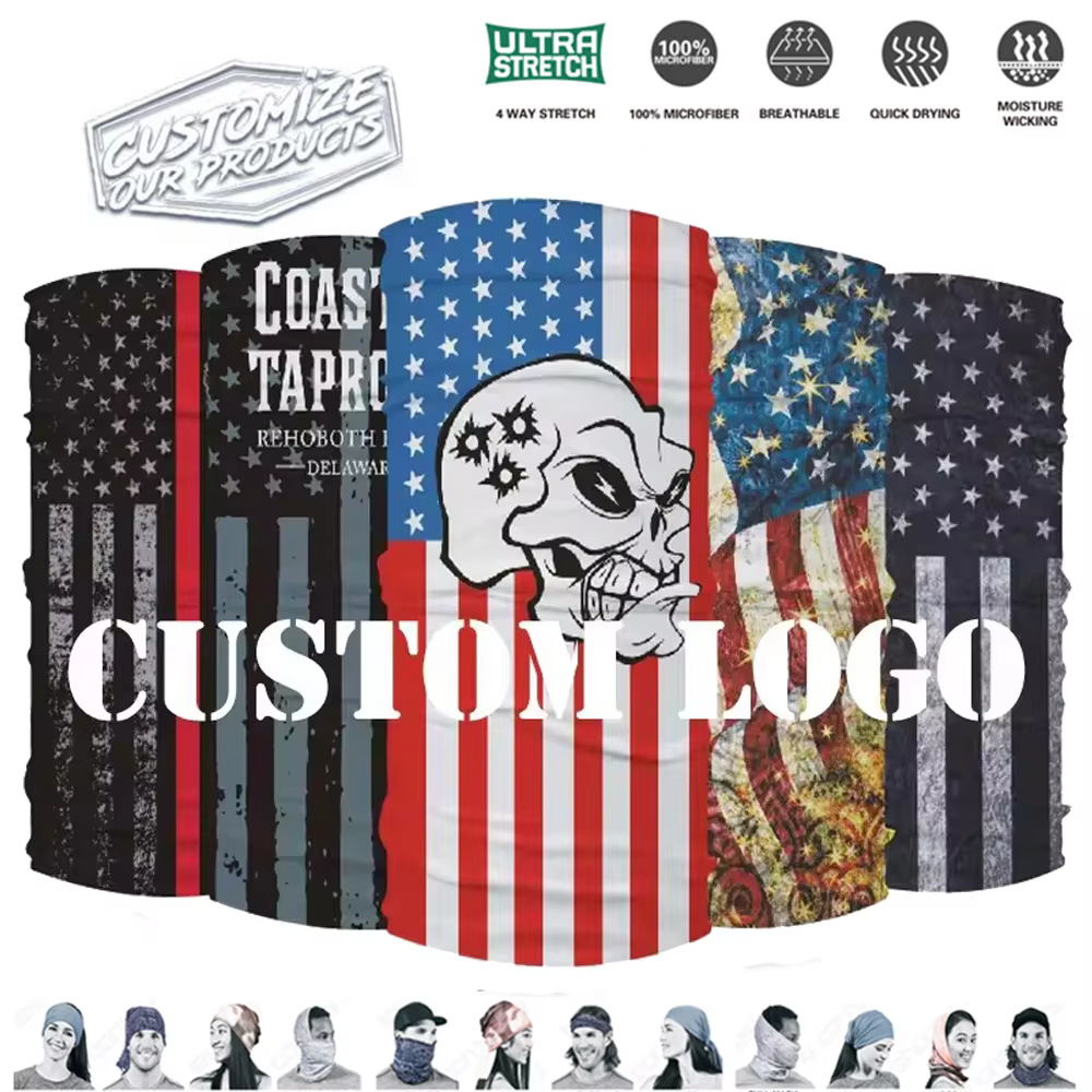 40pcs Customized Seamless Bandana Sport Headband Cycling Neck Warmer Tube Scarf Neck Warmer Motorcycle Face Shield Ski Mask Men