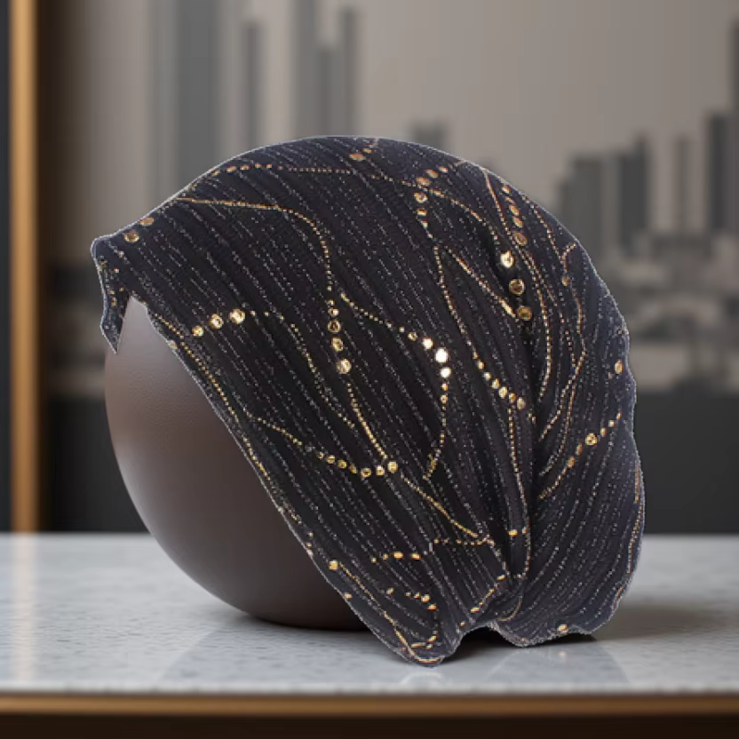 Spring/Summer Light Bright Thin Strip Decoration Double Fabric Breathable  Skullies & Beanies  Spring  Muslim BeaniesHat