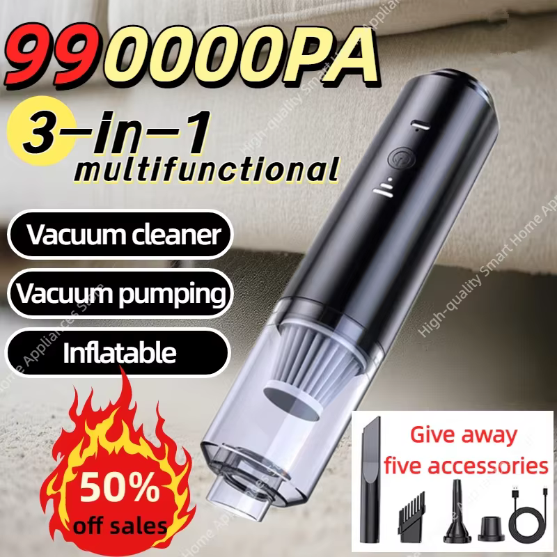 990000pa Without Dead Corner Powerful Vacuum Cleaner Smart Home Inflatable Cordless Handheld Vacuum Suction Blow 2026 New