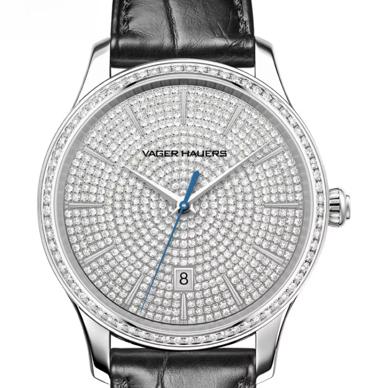 Vijay Hauser Original Genuine Watch Men's Mechanical Watch Fully Automatic Real Diamond Gypsy Business Waterproof Men's Watch