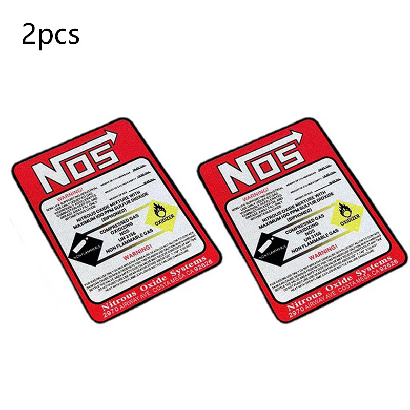 2pcs NOS Sticker Car Emblem NOS Bottle Vinyl Decal Badge Accessories For Motobike Car Bike Truck