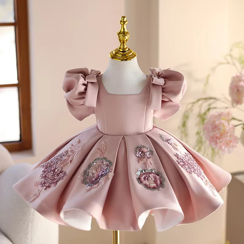 Children Fashion Piano Performance Princess Ball Gown Girls Cute Birthday Party Wedding Dress g297