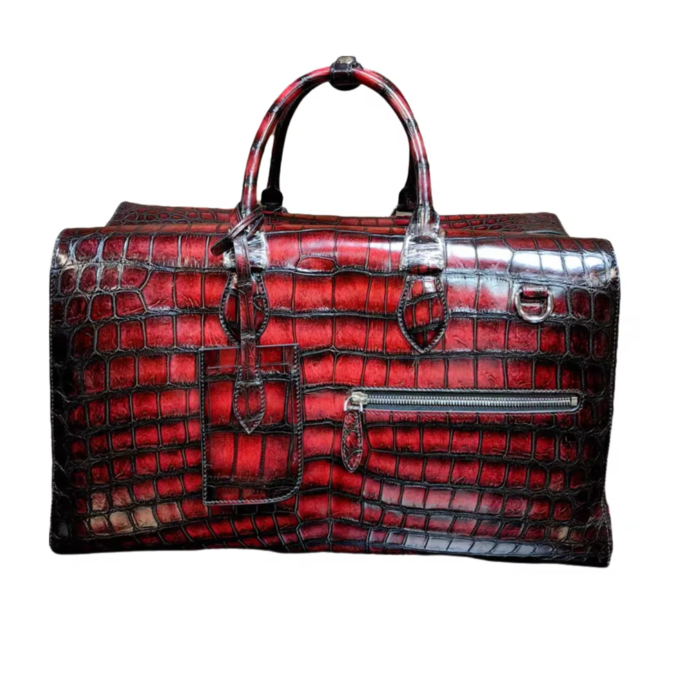 New authentic crocodile leather men's travel bag women's large-capacity real crocodile leather shoulder bag brand travel handbag