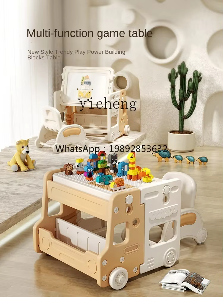 Zz blocos de construção multifuncionais para crianças, mesa e cadeira para educação infantil, mesa de jogos para meninos e meninas, desenho