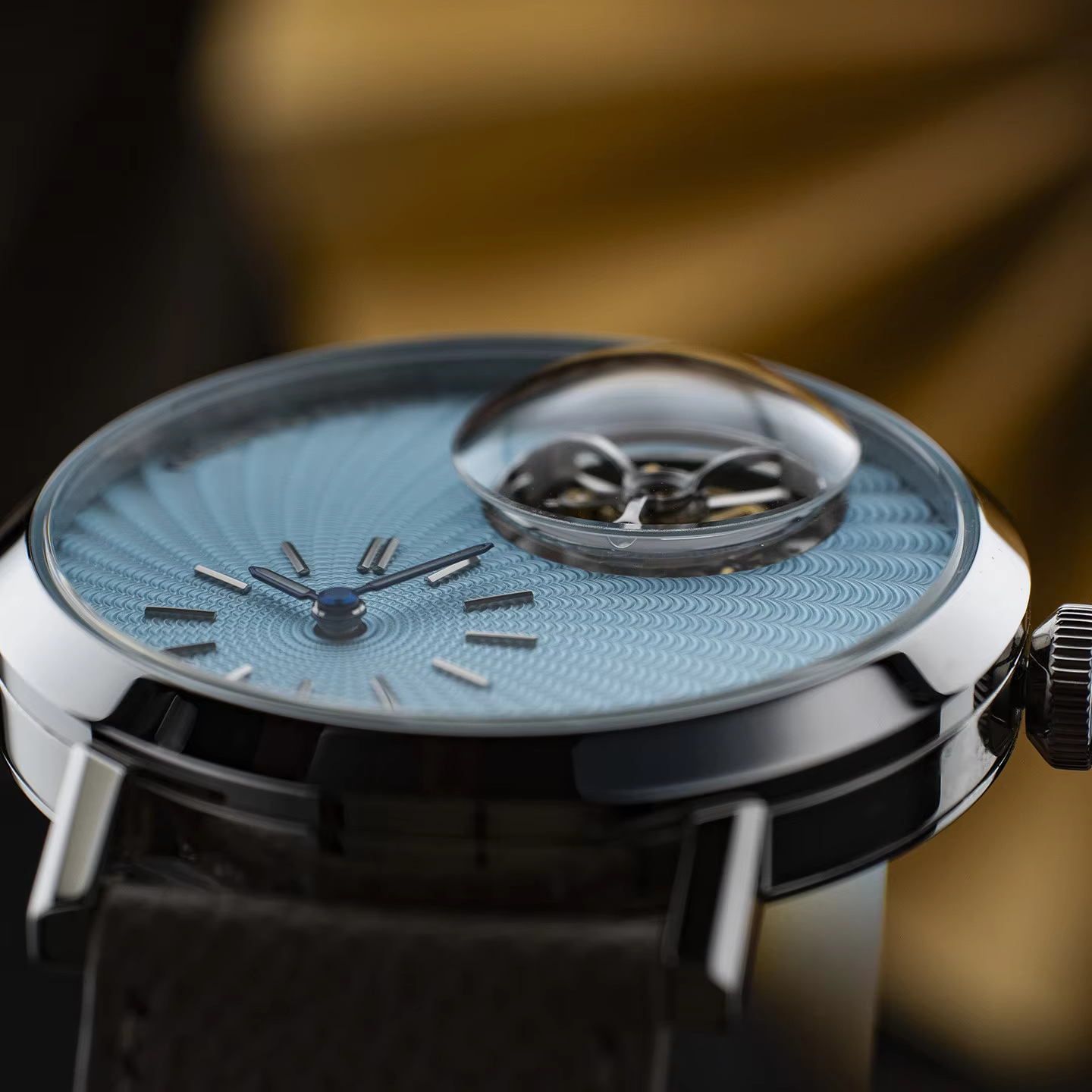 Convex Crystal Jichen Cherry Blossom MC-05 Tourbillon Mechanical Men's Watch Blue Sandstone Lapis Lazuli Custom Suspension 6340