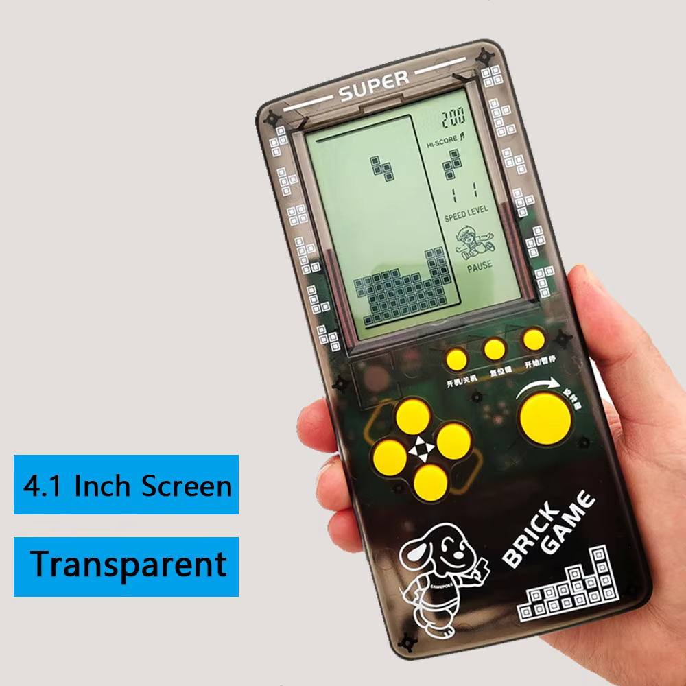 Large Screen Classic Game Console Handheld Game Players Transparent Nostalgic Childhood Educational Toys Adult Stress-Relieving