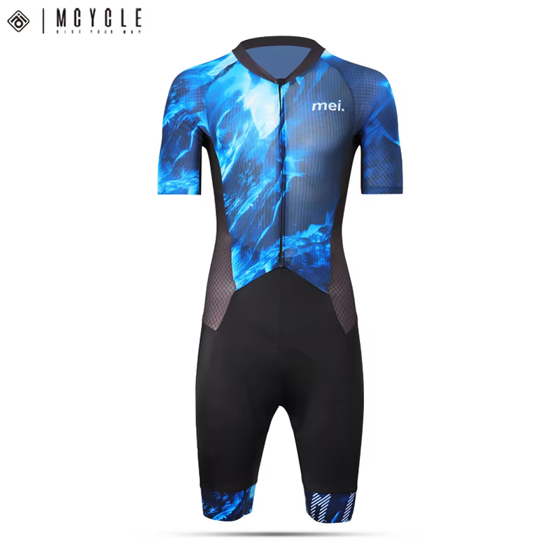Mcycle Race Cutting Team Customize triathlon Suit Aero Dynamic Short Sleeve Cycling Speedsuit Men Breathable Summer TrisuitT