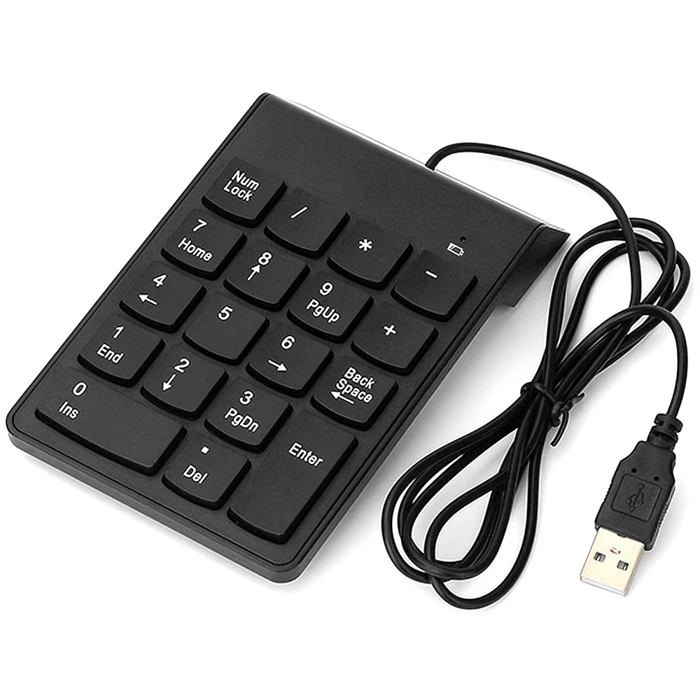 Wired USB Numeric Keypad 18 Keys Mini Digital Number Pad Keyboard Replacement for iMac/Mac Pro/MacBook/MacBook Air/Pro Laptop PC