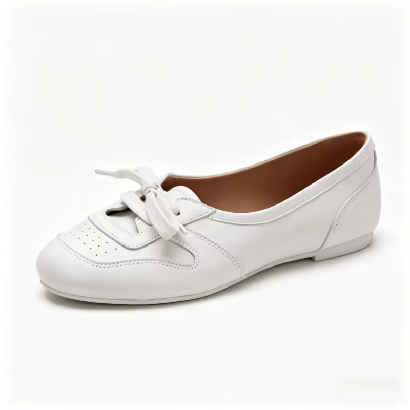 Women's Soft Ballet Flats Lace Up Bow Knot Slip On Loafers Comfortable Walking Round Toe Casual Shoes Spring Summer