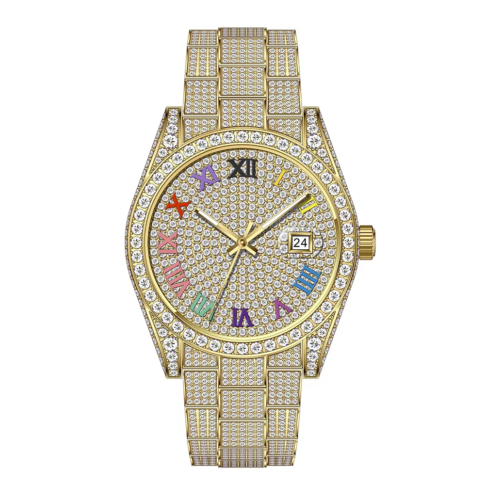 Luxury Mechanical Moissanite Watch Diamond Tester Iced Out Watch Men Stainless Steel Bezel Rapper Watch Vvs Diamond for Men