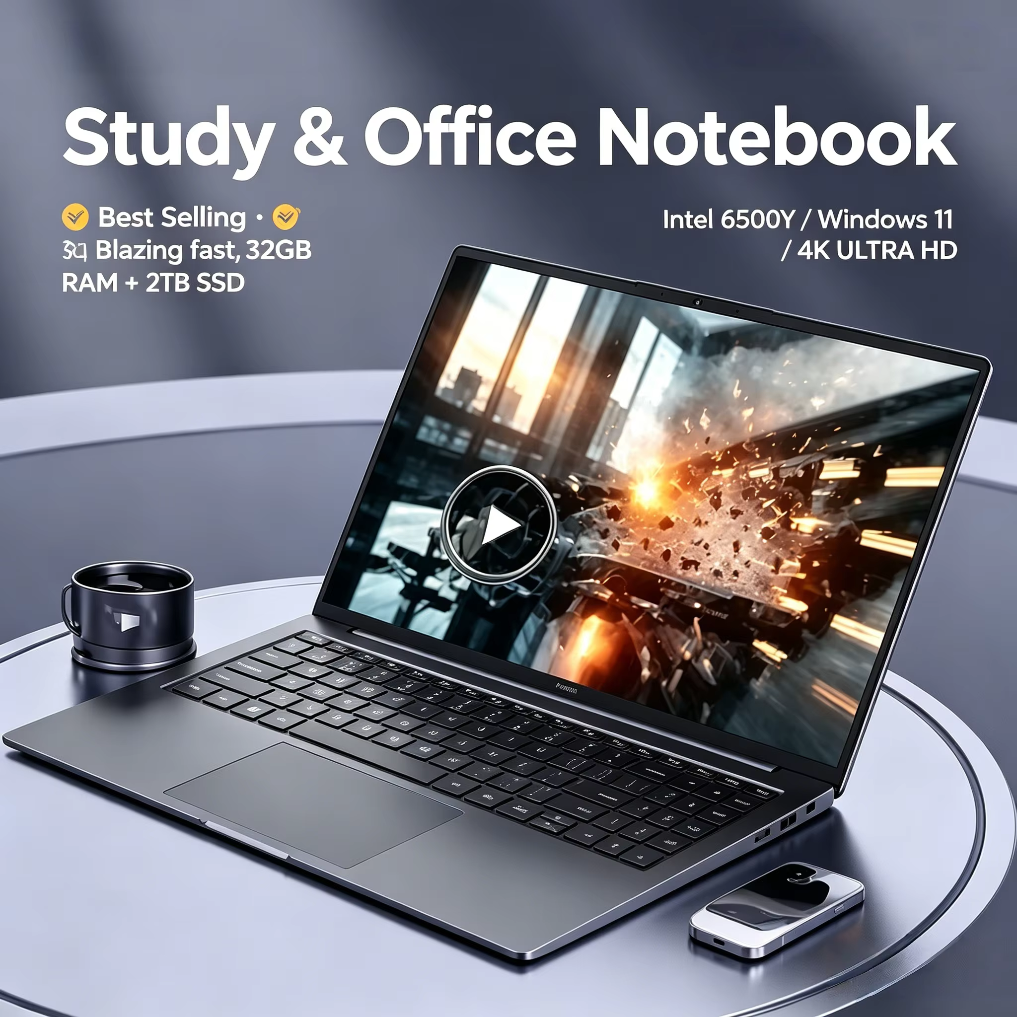 new Core Intel 6500 Notebook 15.6 inch Windows 11 Pro Laptop 16GB RAM 1TB/2TB SSD Fingerprint UnIock Office Game Laptops 2026