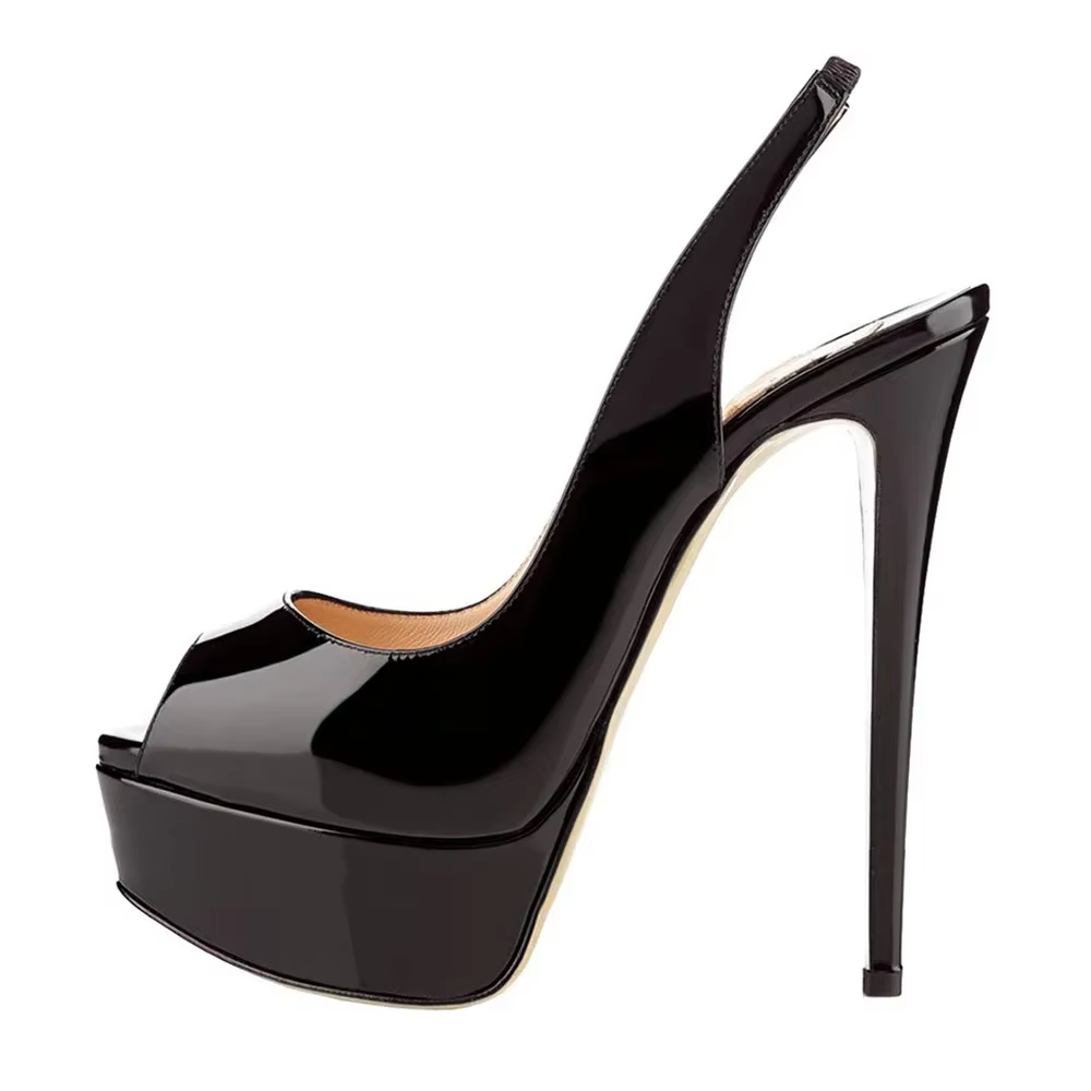 LOSLANDIFEN New 14CM Platform Super High Heels For Woman Sexy Open Toe Sandals Gladiator Party Dress Women Shoes Plus Size 44
