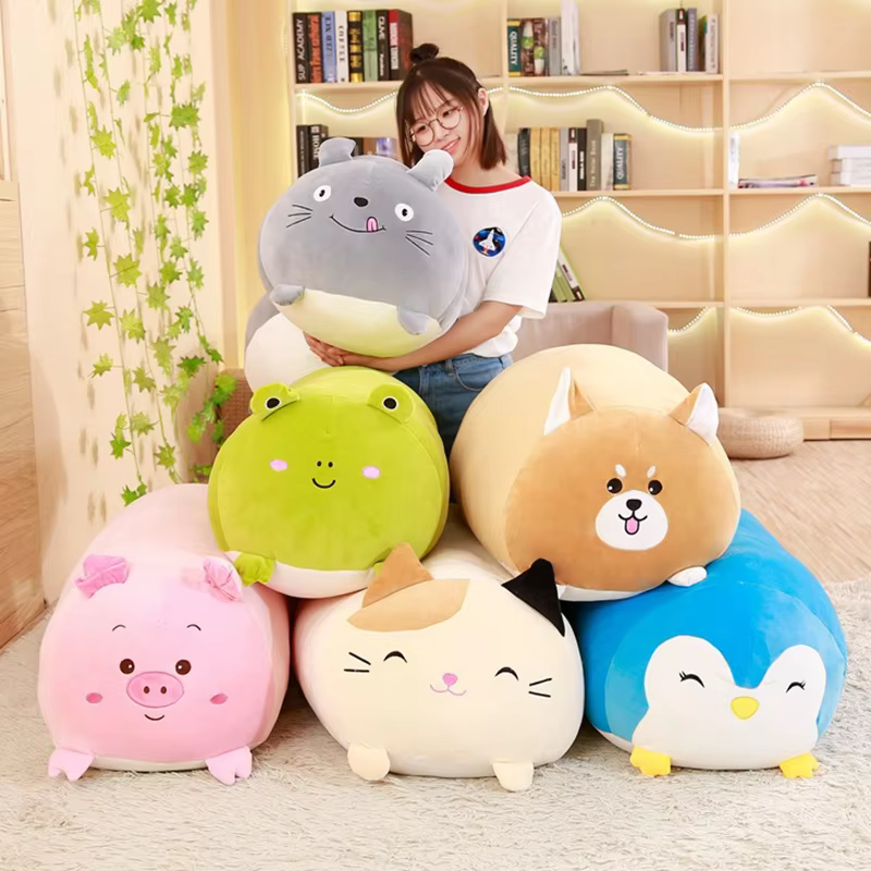 25CM Soft Animal Cartoon Pillow Cushion Cute Fat Dog Cat Totoro Penguin Pig Frog Plush Toy Stuffed Lovely kids Birthyday Gift