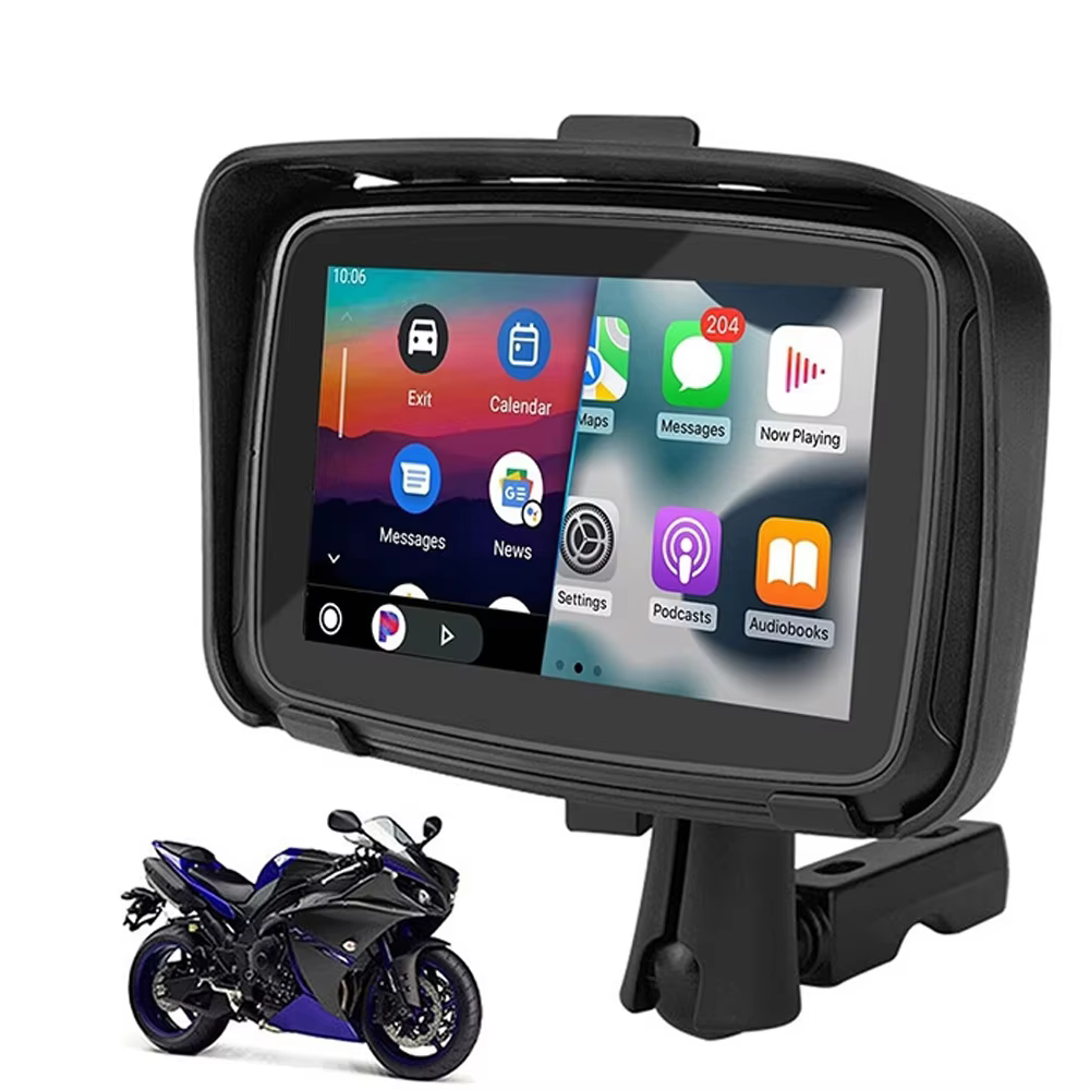 2025 Car Motorcycle GPS Navigation IPX7 Waterproof Monitor Wireless Apple Carplay Android Auto CarPlay Screen Motorcycle GPS