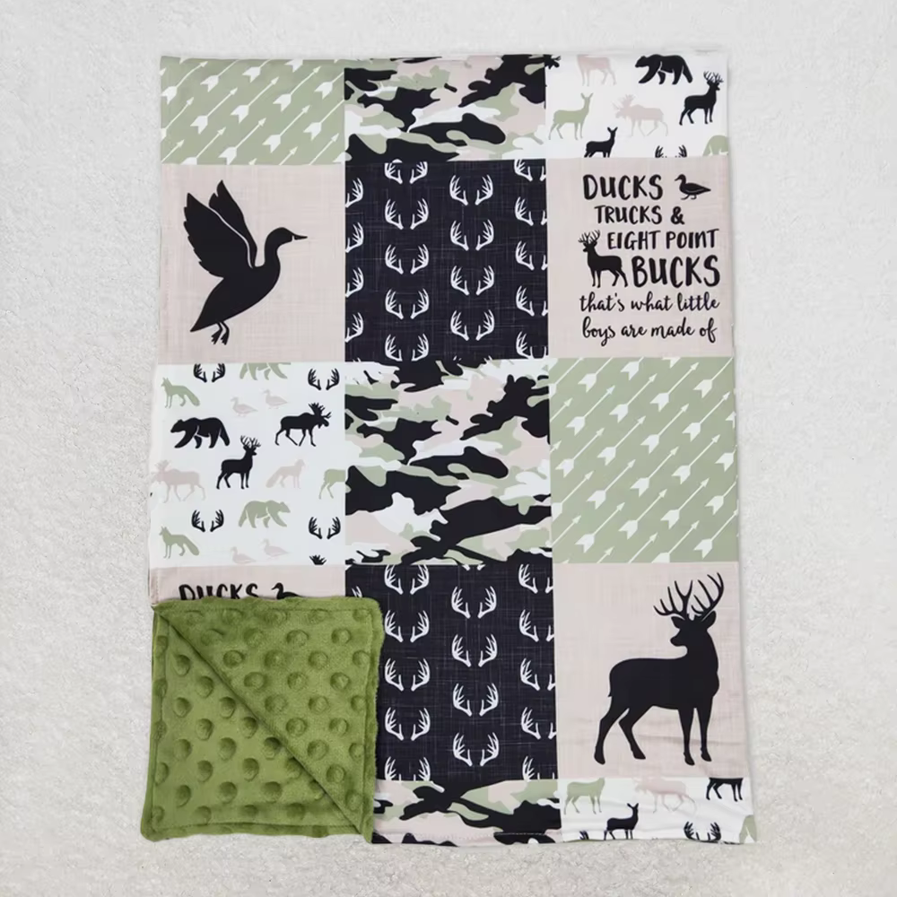 Deer Duck Camo Patchwork Baby Kids Blankets Soft Plush Lightweight Stroller Blanket for Boys And Girls29*43 inches