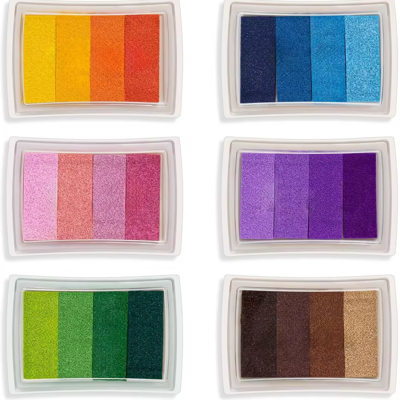 6-Pack Pastel Gradient Water-Based Ink Sponge Stamp Pads Compact Portable Sponge Stamp Pads Perfect for doodling