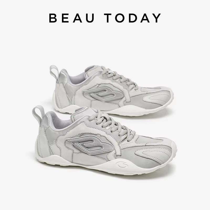 BEAUTODAY Casual Sneakers Women Cow Leather Lace-Up Patchwork Round Toe Trainer Ladies Vulcanized Sports Shoes Handmade 29E01