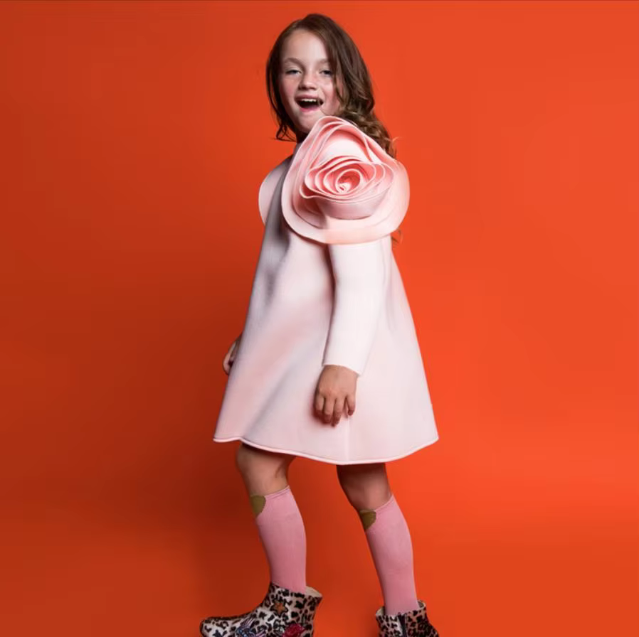 Girl Eid Dress Spring Autumn New Flower Fashion Dress Performance Show Clothes Kids Party Vestidos Wedding Dress Wz1295