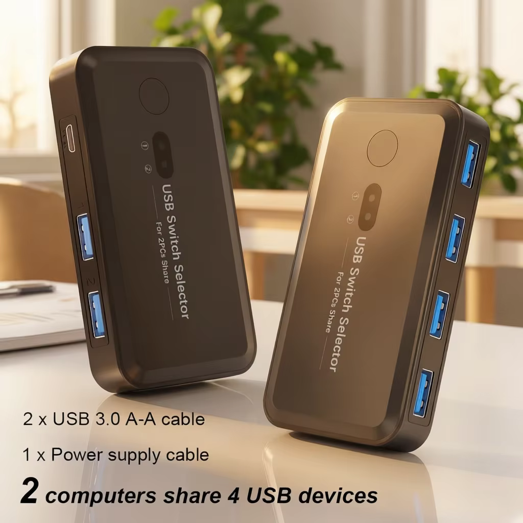 MZX USB 3.0 Switch KVM Switcher Selector KM Hub Docking Station Dock 2 Computer Laptop PC Accessories Share Keyboard for Macbook