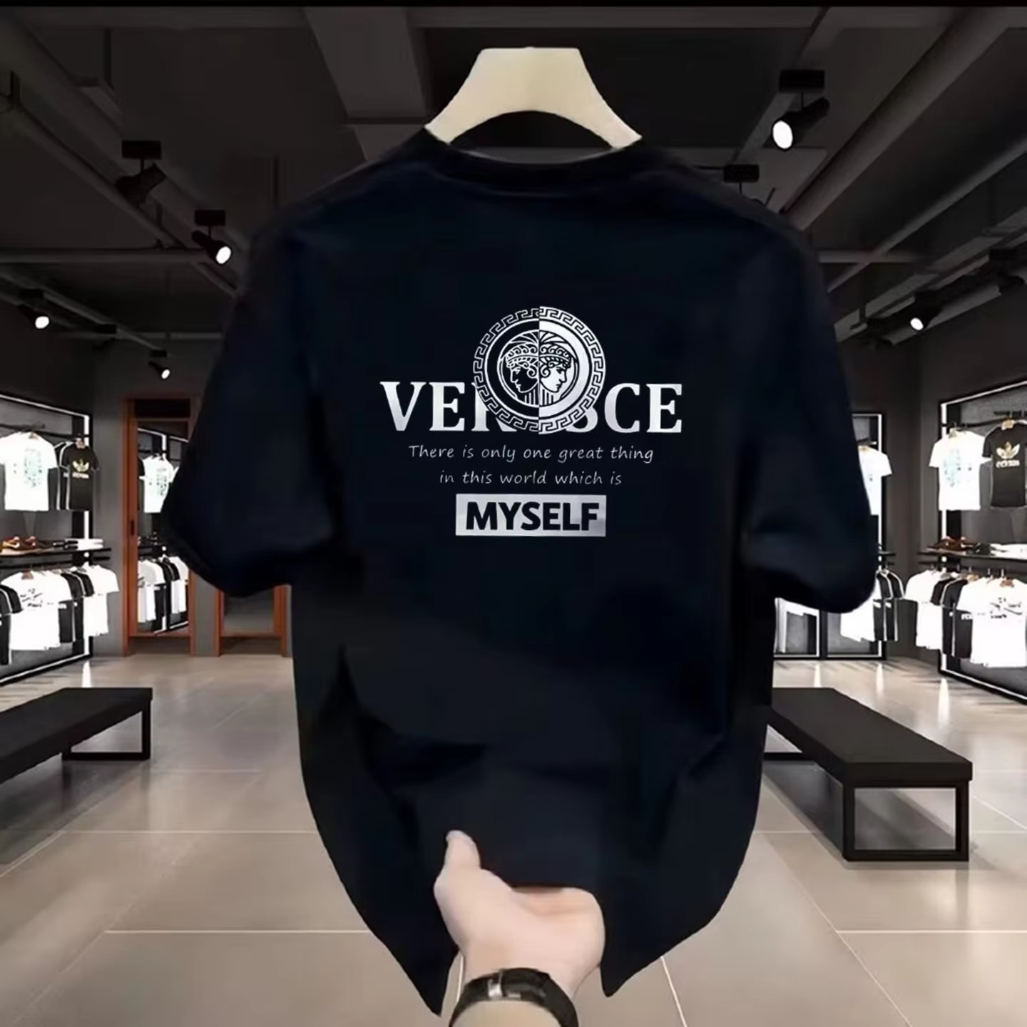 Fashion brand print - Summer high-end luxury men's short-sleeved T-shirt