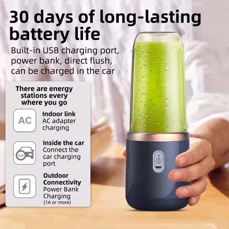 1pc handheld blender bottle 6 blades Multifunction juice blender Fresh juice Smoothie Ice CrushCup Food pro juicer machine